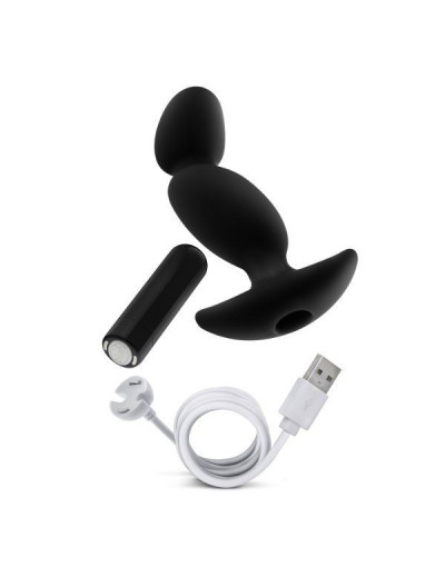 Черный анальный вибратор Silicone Vibrating Prostate Massager 04 - 16,5 см.