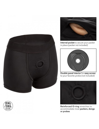 Черные трусы-боксеры BOUNDLESS BOXER BRIEF HARNESS S/M
