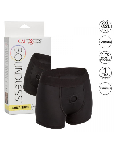 Черные трусы-боксеры BOUNDLESS BOXER BRIEF HARNESS S/M