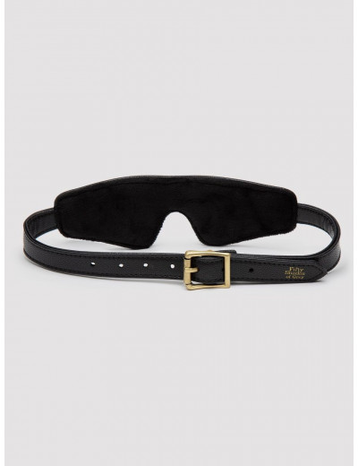 Черная плотная маска на глаза Bound to You Faux Leather Blindfold