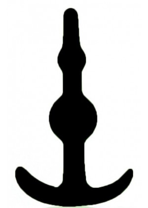 Чёрная анальная втулка SMILING SILICONE BUTT PLUG BLACK - 8,9 см.