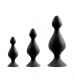 Набор из 3 чёрных анальных силиконовых втулок MENZSTUFF 3-PIECE ANAL PAWN SET
