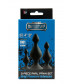 Набор из 3 чёрных анальных силиконовых втулок MENZSTUFF 3-PIECE ANAL PAWN SET