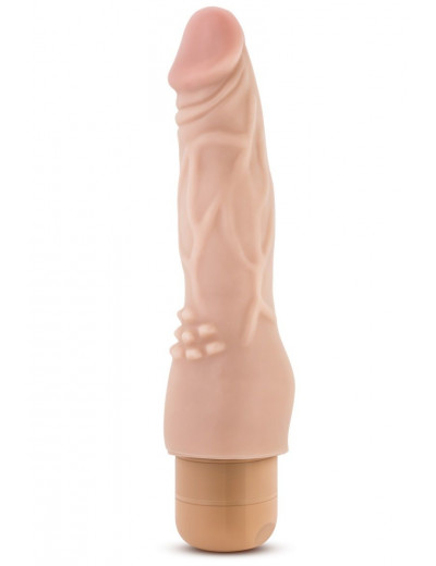 Телесный вибратор-реалистик с шипиками в основании Mr. Skin Cock Vibe 4 - 20,3 см.