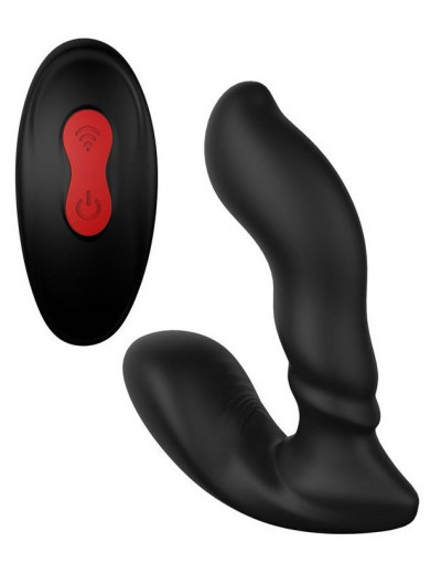 Черный вибромассажер простаты Remote Booty Pleaser - 12 см.