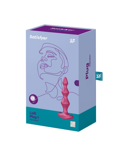 Малиновая анальная пробка с вибрацией Lolli Plug 1 - 13,5 см.