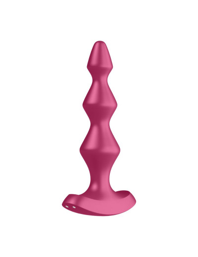 Малиновая анальная пробка с вибрацией Lolli Plug 1 - 13,5 см.