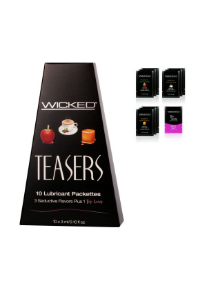 Набор вкусовых лубрикантов Wicked Teasers - 10 шт. по 3 мл.