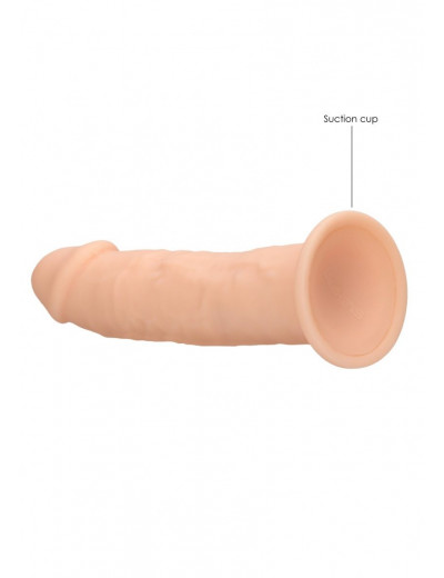Телесный фаллоимитатор без мошонки Silicone Dildo Without Balls - 19,2 см.