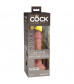 Телесный вибратор-реалистик на присоске 6  Vibrating Silicone Dual Density Cock - 17,8 см.