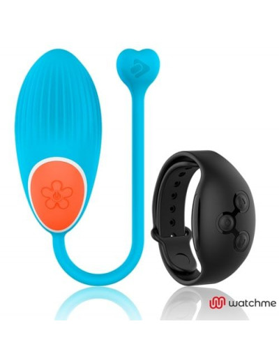 Голубое виброяйцо с черным пультом-часами Wearwatch Egg Wireless Watchme