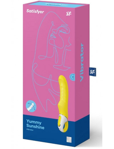 Жёлтый вибратор Satisfyer Yummy Sunshine - 22,5 см.