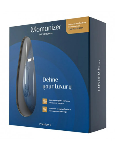 Синий клиторальный стимулятор Womanizer Premium 2
