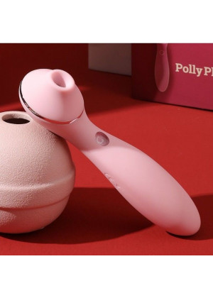 Розовый мембранный вибростимулятор клитора Polly Plus - 16,8 см.