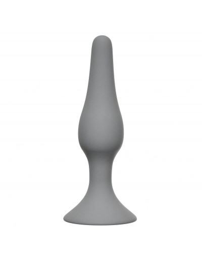 Серая анальная пробка Slim Anal Plug Medium - 11,5 см.