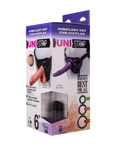 Трусики Harness с двумя насадками UNI strap - 17,5 и 18 см.