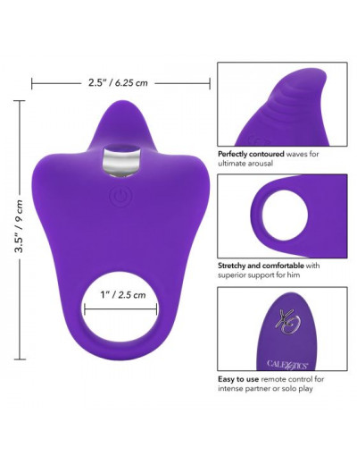 Фиолетовое перезаряжаемое эрекционное кольцо Silicone Remote Orgasm Ring