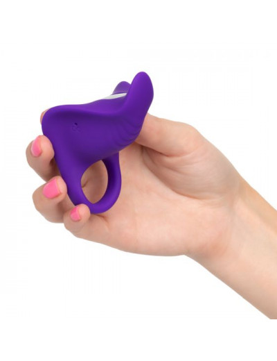 Фиолетовое перезаряжаемое эрекционное кольцо Silicone Remote Orgasm Ring