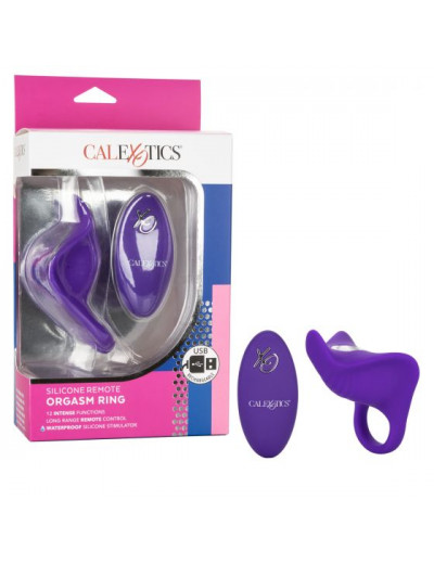 Фиолетовое перезаряжаемое эрекционное кольцо Silicone Remote Orgasm Ring