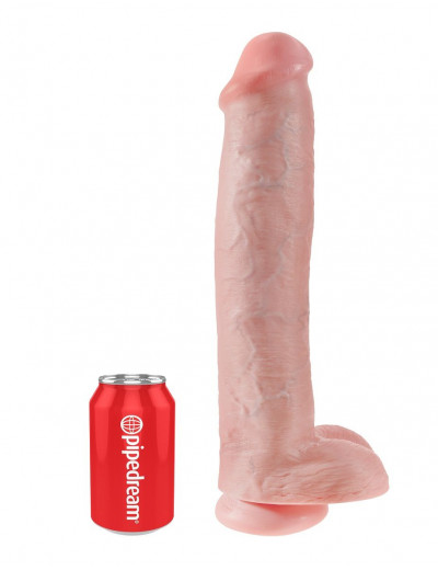 Телесный фаллоимитатор-гигант 15  Cock with Balls - 40,6 см.