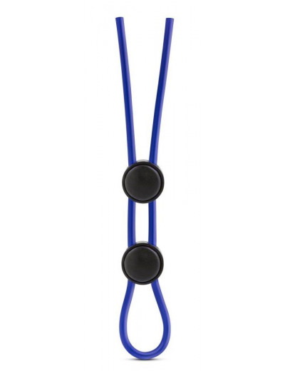 Синее двойное эрекционное лассо Silicone Double Loop Cock Ring