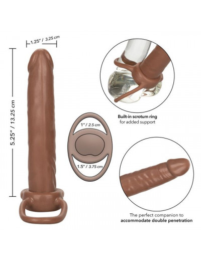 Коричневая насадка для двойного проникновения Accommodator Dual Penetrator - 13,2 см.