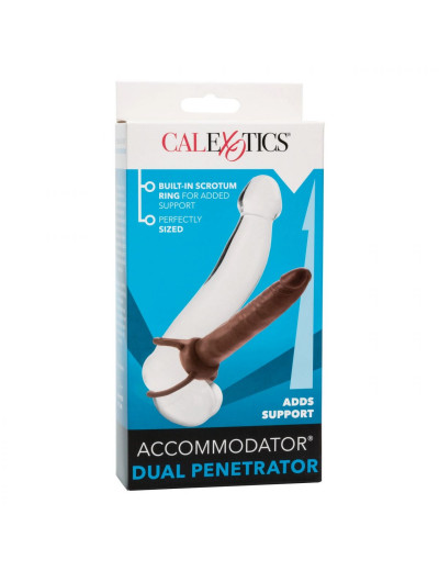 Коричневая насадка для двойного проникновения Accommodator Dual Penetrator - 13,2 см.