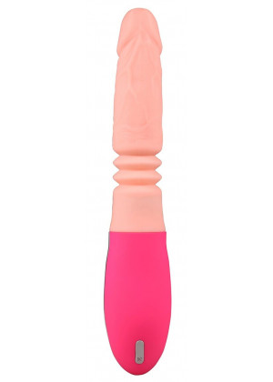 Телесный вибростимулятор зоны G с поступательными движениями Flesh Punch - 26,5 см.