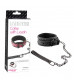 Чёрный кожаный ошейник с поводком Collar With Leash