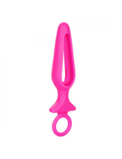 Розовая силиконовая пробка с прорезью Silicone Groove Probe - 10,25 см.