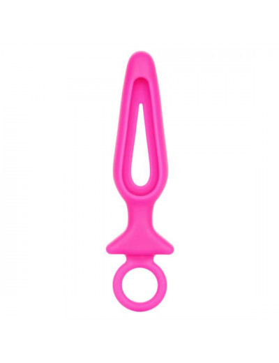 Розовая силиконовая пробка с прорезью Silicone Groove Probe - 10,25 см.