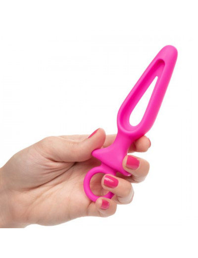 Розовая силиконовая пробка с прорезью Silicone Groove Probe - 10,25 см.