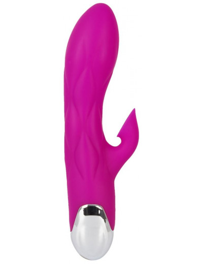 Лиловый вибратор-кролик Super Soft Silicone Sucking Vibrator - 20 см.