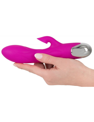Лиловый вибратор-кролик Super Soft Silicone Sucking Vibrator - 20 см.