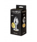 Большая серебристая анальная пробка Diamond Yellow Sparkle Large с жёлтым кристаллом - 8 см.