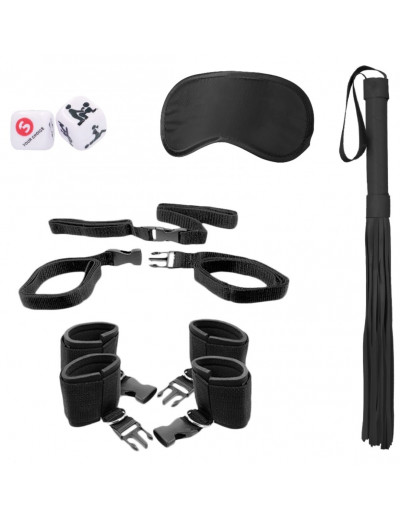 Черный игровой набор БДСМ Bed Post Bindings Restraing Kit