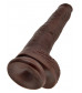Коричневый фаллоимитатор-гигант 14  Cock with Balls - 37,5 см.