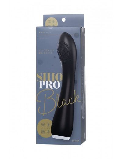 Черный вбратор PPP SHIO-PRO - 21 см.