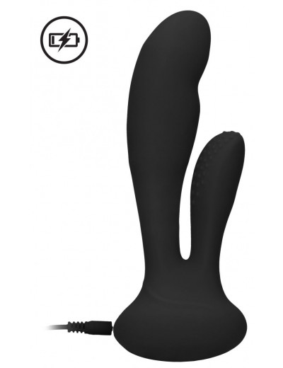 Черный вибратор G-Spot and Clitoral Vibrator Flair - 17,5 см.