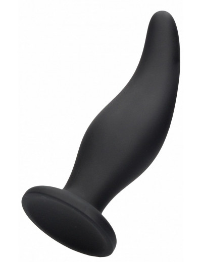 Черная анальная пробка Curve Butt Plug - 11,4 см.