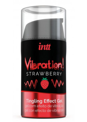 Жидкий интимный гель с эффектом вибрации Vibration! Strawberry - 15 мл.