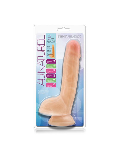 Телесный фаллоимитатор 9 Inch Sensa Feel Dildo - 22,8 см.