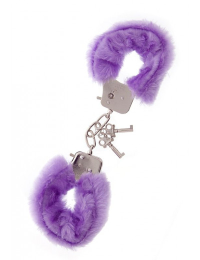 Фиолетовые меховые наручники METAL HANDCUFF WITH PLUSH LAVENDER