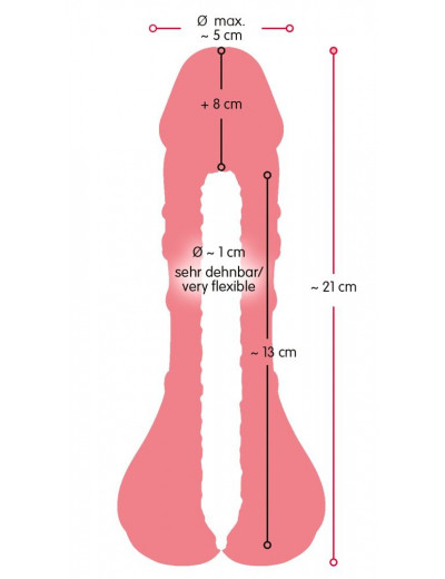 Телесная насадка-мастурбатор 2-in-1 Extension Masturbator - 21 см.