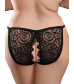 Черные трусики Remote Lace Peek-a-Boo XL-XXL с вибрацией и анальным стимулятором