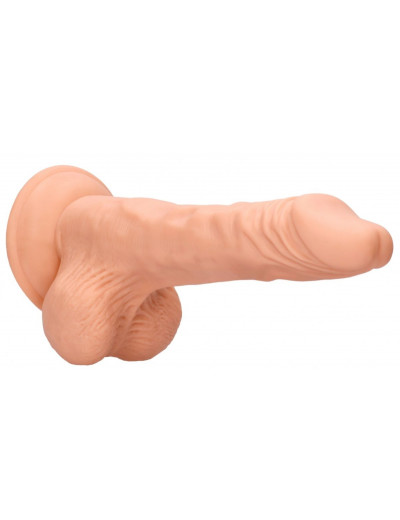 Телесный фаллоимитатор Realistic Dildo With Balls - 20 см.
