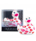 Белый вибратор-уточка I Rub My Duckie 2.0 Romance с розовым принтом