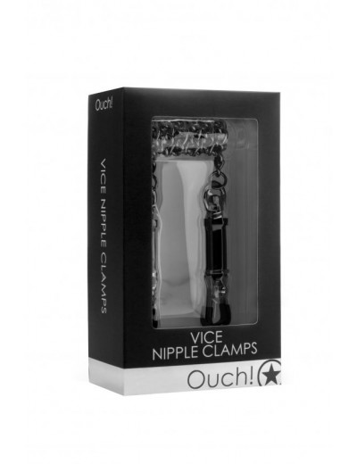 Чёрные зажимы для сосков Vice Nipple Clamps