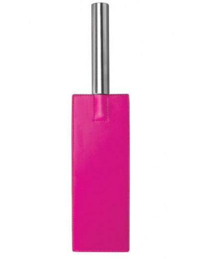 Розовая прямоугольная шлёпалка Leather Paddle - 35 см.