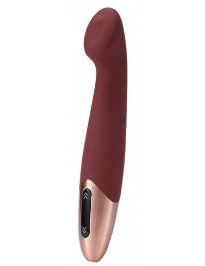 Бордовый вибромассажер TETHYS - 18 см.